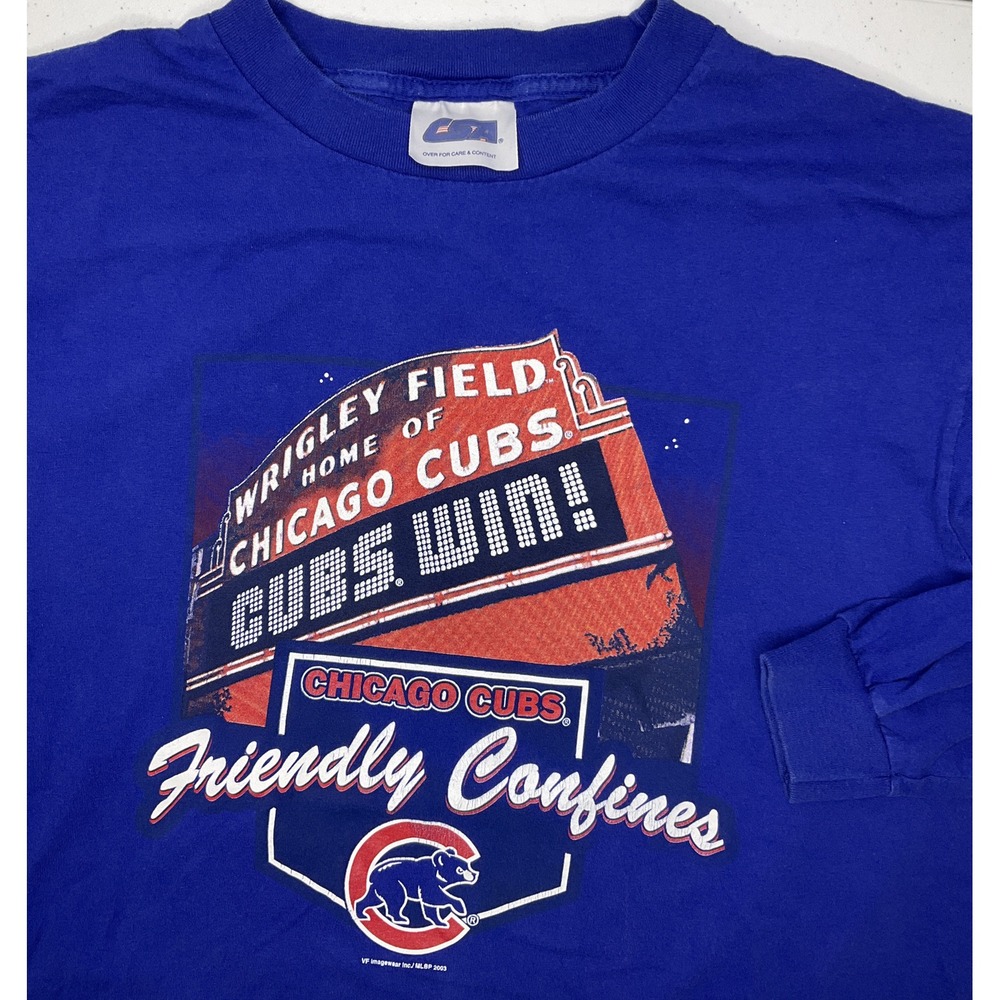 Vintage Chicago Cubs Shirt Y2K Wrigley Field Long Sleeve Crewneck CSA Men Sz‎ L
